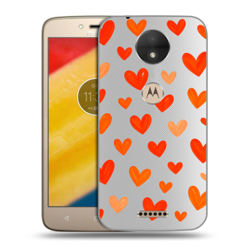 Пластиковый чехол на Motorola Moto C с принтом Сердечки Пластиковый чехол на Motorola Moto C с принтом Сердечки