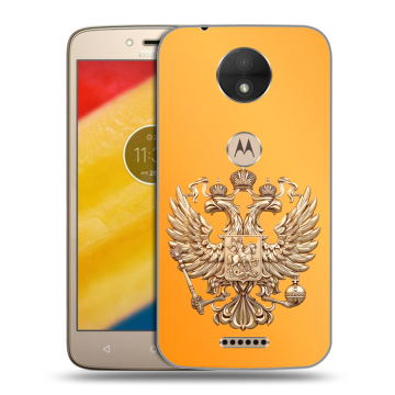 Пластиковый чехол на Motorola Moto C с принтом Герб Флаг России Пластиковый чехол на Motorola Moto C с принтом Герб Флаг России