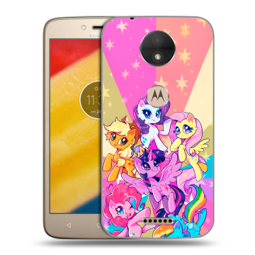 Пластиковый чехол на Motorola Moto C с принтом My little pony Дружба чудо