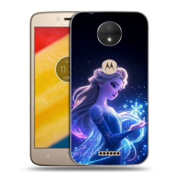 Пластиковый чехол на Motorola Moto C с принтом Холодное сердце Frozen