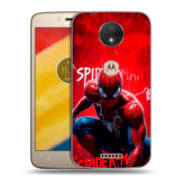 Пластиковый чехол на Motorola Moto C с принтом Spiderman Человек паук Пластиковый чехол на Motorola Moto C с принтом Spiderman Человек паук