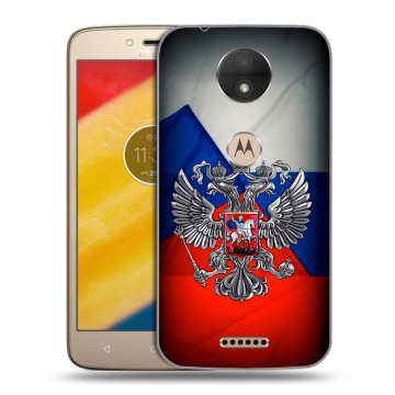 Пластиковый чехол на Motorola Moto C с принтом Флаг России