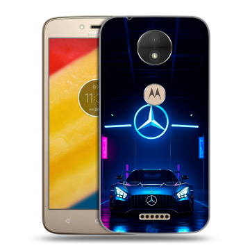 Пластиковый чехол на Motorola Moto C с принтом Mercedes Мерседес