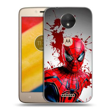 Пластиковый чехол на Motorola Moto C с принтом Spiderman Человек паук