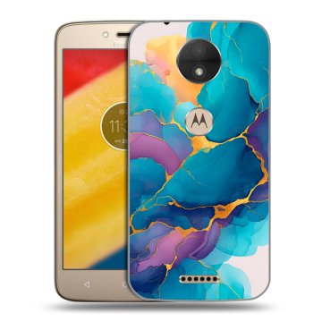 Пластиковый чехол на Motorola Moto C с принтом Мрамор блестки Пластиковый чехол на Motorola Moto C с принтом Мрамор блестки