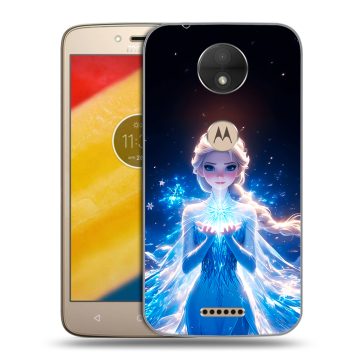 Пластиковый чехол на Motorola Moto C с принтом Холодное сердце Frozen
