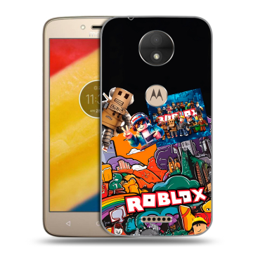 Пластиковый чехол на Motorola Moto C с принтом Roblox Роблокс