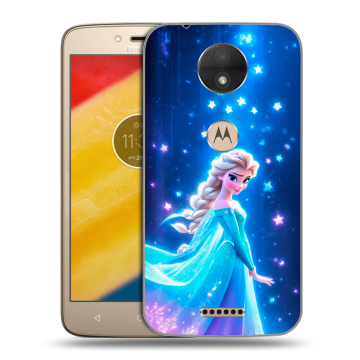Пластиковый чехол на Motorola Moto C с принтом Холодное сердце Frozen