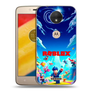 Пластиковый чехол на Motorola Moto C с принтом Roblox Роблокс