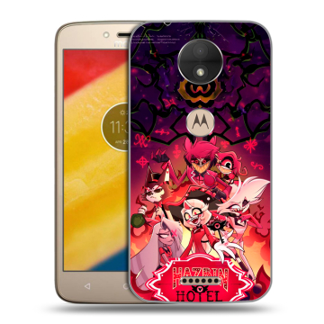 Пластиковый чехол на Motorola Moto C с принтом Hazbin Hotel Отель Хазбин