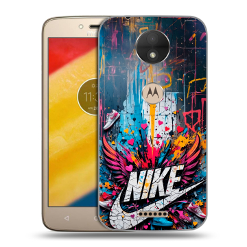 Пластиковый чехол на Motorola Moto C с принтом Nike Найк