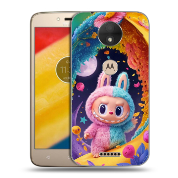 Пластиковый чехол на Motorola Moto C с принтом Labubu Лабубу