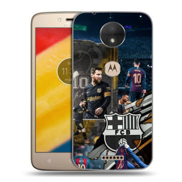 Пластиковый чехол на Motorola Moto C с принтом Messi Barcelona