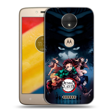 Пластиковый чехол на Motorola Moto C с принтом Demon Slayer Клинок рассекающий демонов