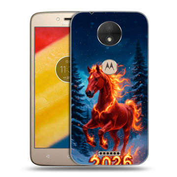 Пластиковый чехол на Motorola Moto C с принтом Новый год коня Пластиковый чехол на Motorola Moto C с принтом Новый год коня