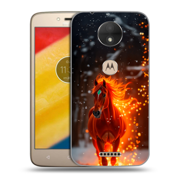 Пластиковый чехол на Motorola Moto C с принтом Новый год