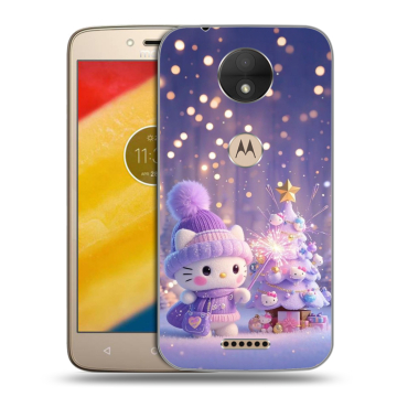 Пластиковый чехол на Motorola Moto C с принтом Новый год