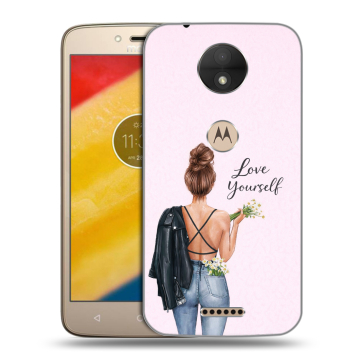 Пластиковый чехол на Motorola Moto C с принтом женский