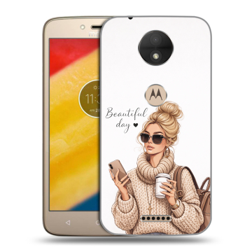 Пластиковый чехол на Motorola Moto C с принтом женский