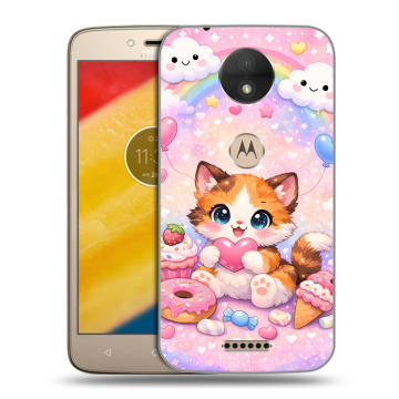 Пластиковый чехол на Motorola Moto C с принтом для девочек