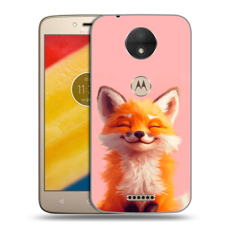 Пластиковый чехол на Motorola Moto C с принтом милая лиса Пластиковый чехол на Motorola Moto C с принтом милая лиса