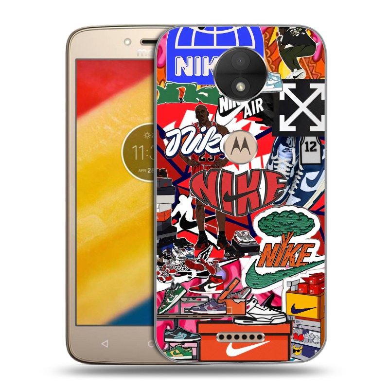 Пластиковый чехол на Motorola Moto C с принтом Найк Nike яркий Пластиковый чехол на Motorola Moto C с принтом Найк Nike яркий