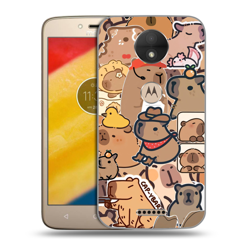Пластиковый чехол на Motorola Moto C с принтом капибара Пластиковый чехол на Motorola Moto C с принтом капибара