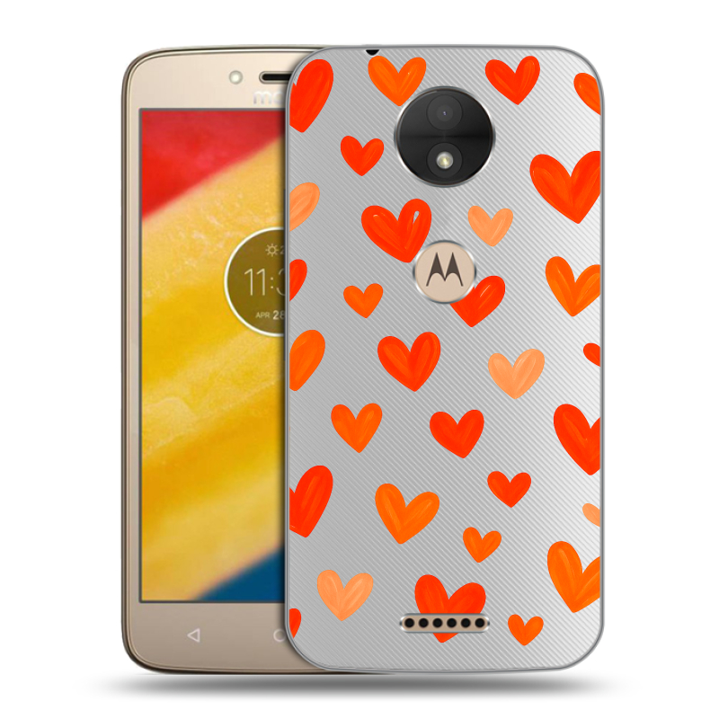 Пластиковый чехол на Motorola Moto C с принтом Сердечки Пластиковый чехол на Motorola Moto C с принтом Сердечки