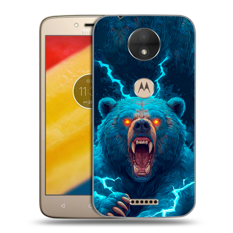 Пластиковый чехол на Motorola Moto C с принтом Медведь Пластиковый чехол на Motorola Moto C с принтом Медведь