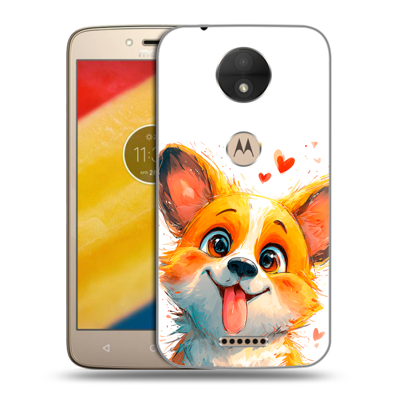Пластиковый чехол на Motorola Moto C с принтом корги Пластиковый чехол на Motorola Moto C с принтом корги