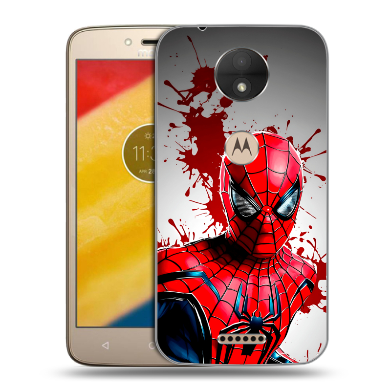 Пластиковый чехол на Motorola Moto C с принтом Spiderman Человек паук Пластиковый чехол на Motorola Moto C с принтом Spiderman Человек паук