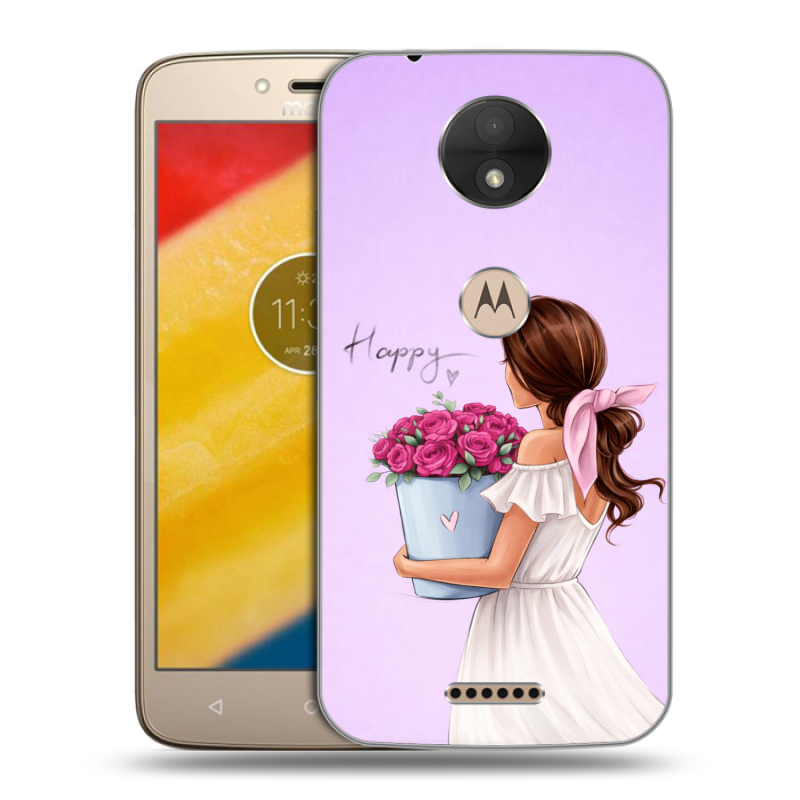 Пластиковый чехол на Motorola Moto C с принтом женский Пластиковый чехол на Motorola Moto C с принтом женский