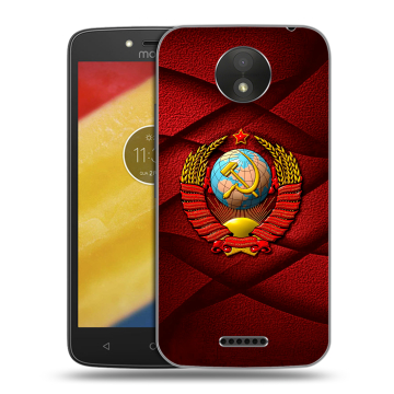 Силиконовый чехол на Motorola Moto C Plus с принтом Герб СССР