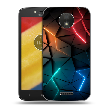 Силиконовый чехол на Motorola Moto C Plus с принтом Абстракция неон Силиконовый чехол на Motorola Moto C Plus с принтом Абстракция неон