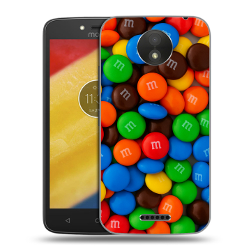 Силиконовый чехол на Motorola Moto C Plus с принтом Конфеты