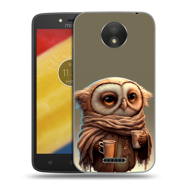 Силиконовый чехол на Motorola Moto C Plus с принтом Сова