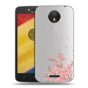 Силиконовый чехол на Motorola Moto C Plus с принтом Ветка сакуры Силиконовый чехол на Motorola Moto C Plus с принтом Ветка сакуры