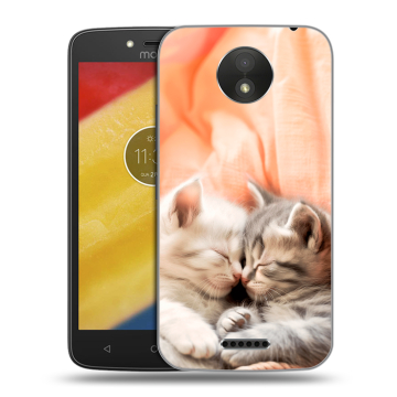 Силиконовый чехол на Motorola Moto C Plus с принтом Котята Силиконовый чехол на Motorola Moto C Plus с принтом Котята