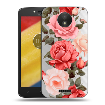 Силиконовый чехол на Motorola Moto C Plus с принтом Розы Силиконовый чехол на Motorola Moto C Plus с принтом Розы