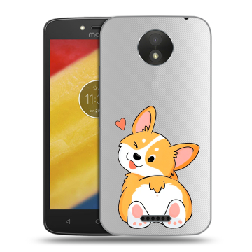 Силиконовый чехол на Motorola Moto C Plus с принтом Корги Силиконовый чехол на Motorola Moto C Plus с принтом Корги
