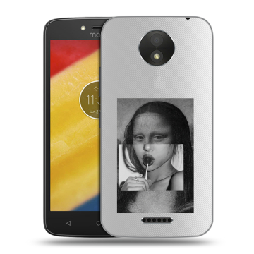Силиконовый чехол на Motorola Moto C Plus с принтом Мона Лиза Силиконовый чехол на Motorola Moto C Plus с принтом Мона Лиза