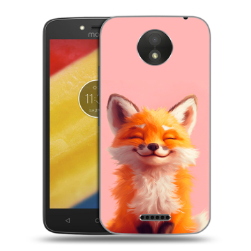 Силиконовый чехол на Motorola Moto C Plus с принтом милая лиса Силиконовый чехол на Motorola Moto C Plus с принтом милая лиса