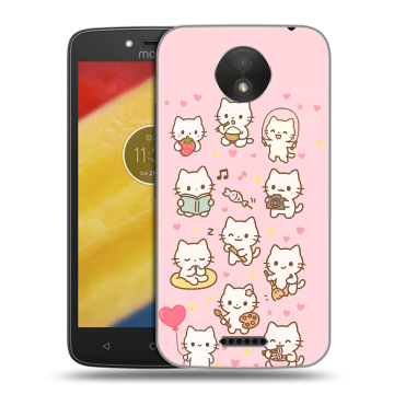Силиконовый чехол на Motorola Moto C Plus с принтом Hello Kitty Хелоу Кити Силиконовый чехол на Motorola Moto C Plus с принтом Hello Kitty Хелоу Кити