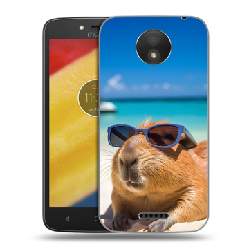 Силиконовый чехол на Motorola Moto C Plus с принтом Капибара Силиконовый чехол на Motorola Moto C Plus с принтом Капибара
