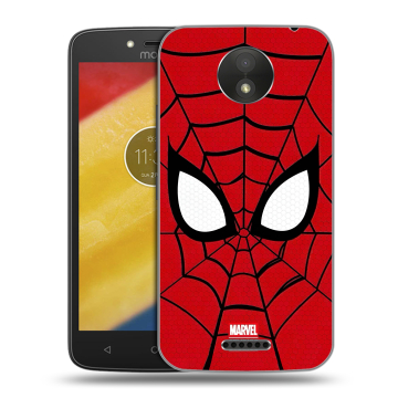 Силиконовый чехол на Motorola Moto C Plus с принтом человек паук spiderman