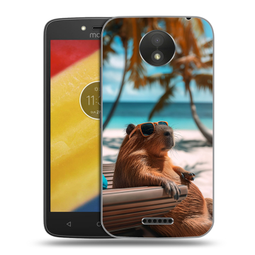 Силиконовый чехол на Motorola Moto C Plus с принтом Капибара Силиконовый чехол на Motorola Moto C Plus с принтом Капибара