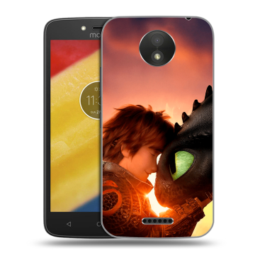 Силиконовый чехол на Motorola Moto C Plus с принтом Как приручить дракона Силиконовый чехол на Motorola Moto C Plus с принтом Как приручить дракона