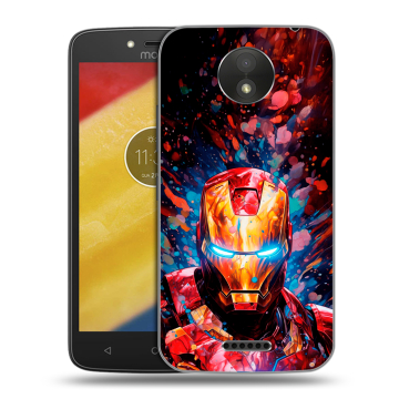 Силиконовый чехол на Motorola Moto C Plus с принтом Железный человек Ironman Силиконовый чехол на Motorola Moto C Plus с принтом Железный человек Ironman
