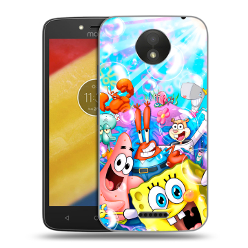 Силиконовый чехол на Motorola Moto C Plus с принтом спанчбоб спанч боб Силиконовый чехол на Motorola Moto C Plus с принтом спанчбоб спанч боб
