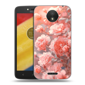 Силиконовый чехол на Motorola Moto C Plus с принтом Розы цветы Силиконовый чехол на Motorola Moto C Plus с принтом Розы цветы